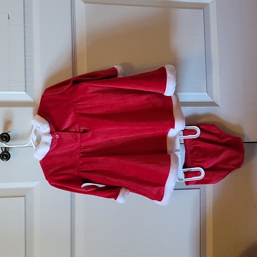 Red girls holiday dress with matching diaper cover 18 months - Picture 2 of 7